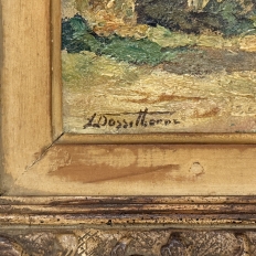 Framed Oil Painting on Panel by Lucien Dasselborne (1873–1962) 'Country Road to a Farmstead'