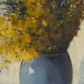 Framed Oil Painting on Canvas by Clemence Biron circa 1925 'Forsythia'