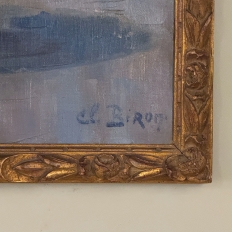 Framed Oil Painting on Canvas by Clemence Biron circa 1925 'Forsythia'