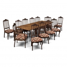 Antique Liegeois Regence Style Carved Oak Draw Leaf Dining Table