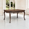 Antique Liegeois Regence Style Carved Oak Draw Leaf Dining Table