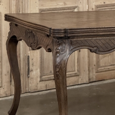 Antique Liegeois Regence Style Carved Oak Draw Leaf Dining Table
