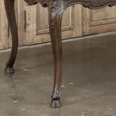 Antique Liegeois Regence Style Carved Oak Draw Leaf Dining Table