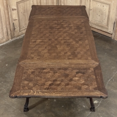 Antique Liegeois Regence Style Carved Oak Draw Leaf Dining Table