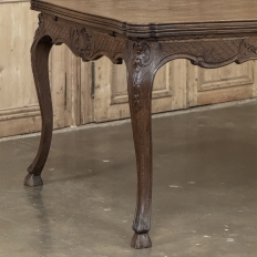 Antique Liegeois Regence Style Carved Oak Draw Leaf Dining Table