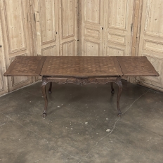Antique Liegeois Regence Style Carved Oak Draw Leaf Dining Table