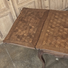Antique Liegeois Regence Style Carved Oak Draw Leaf Dining Table