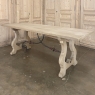 Vintage Spanish Colonial Dining Table with Wrought Iron in Solid Stripped Oak
