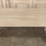Vintage Spanish Colonial Dining Table with Wrought Iron in Solid Stripped Oak