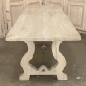 Vintage Spanish Colonial Dining Table with Wrought Iron in Solid Stripped Oak