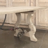 Vintage Spanish Colonial Dining Table with Wrought Iron in Solid Stripped Oak
