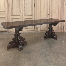 Grand Country French Elm Double Pedestal Dining Table
