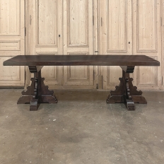 Grand Country French Elm Double Pedestal Dining Table