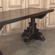 Grand Country French Elm Double Pedestal Dining Table