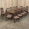 Set of 12 Antique Country French Regence Style Dining Chairs includes 2 Armchairs