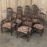 Set of 12 Antique Country French Regence Style Dining Chairs includes 2 Armchairs
