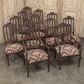 Set of 12 Antique Country French Regence Style Dining Chairs includes 2 Armchairs