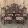 Set of 12 Antique Country French Regence Style Dining Chairs includes 2 Armchairs