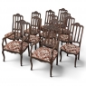 Set of 12 Antique Country French Regence Style Dining Chairs includes 2 Armchairs