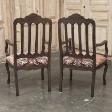 Set of 12 Antique Country French Regence Style Dining Chairs includes 2 Armchairs