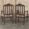 Set of 12 Antique Country French Regence Style Dining Chairs includes 2 Armchairs