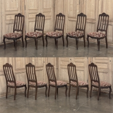 Set of 12 Antique Country French Regence Style Dining Chairs includes 2 Armchairs