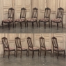 Set of 12 Antique Country French Regence Style Dining Chairs includes 2 Armchairs