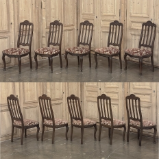 Set of 12 Antique Country French Regence Style Dining Chairs includes 2 Armchairs