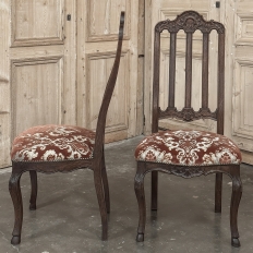 Set of 12 Antique Country French Regence Style Dining Chairs includes 2 Armchairs