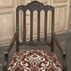 Set of 12 Antique Country French Regence Style Dining Chairs includes 2 Armchairs