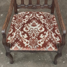Set of 12 Antique Country French Regence Style Dining Chairs includes 2 Armchairs