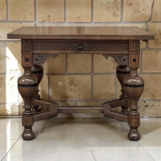19th Century Dutch Jacobean Style Oak Table with Ebonized Trim