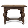 19th Century Dutch Jacobean Style Oak Table with Ebonized Trim