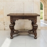 19th Century Dutch Jacobean Style Oak Table with Ebonized Trim