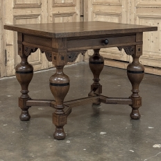 19th Century Dutch Jacobean Style Oak Table with Ebonized Trim