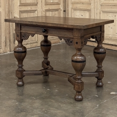 19th Century Dutch Jacobean Style Oak Table with Ebonized Trim