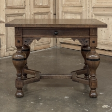 19th Century Dutch Jacobean Style Oak Table with Ebonized Trim