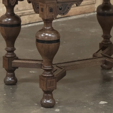 19th Century Dutch Jacobean Style Oak Table with Ebonized Trim