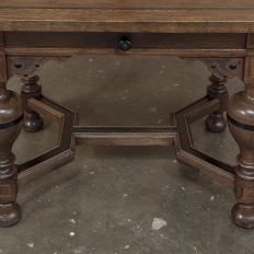 19th Century Dutch Jacobean Style Oak Table with Ebonized Trim