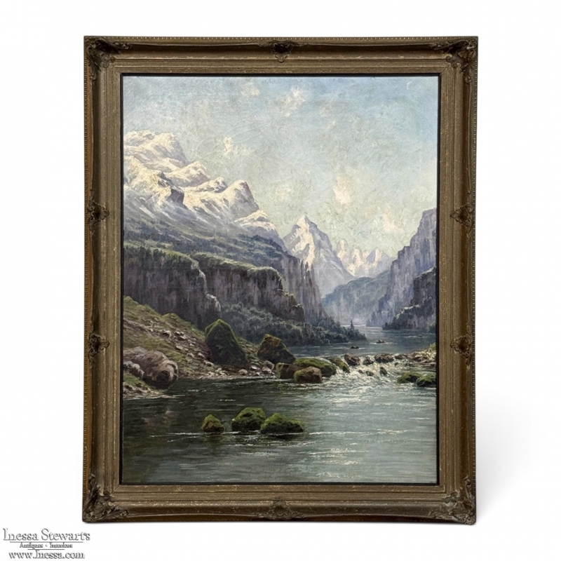 19th Century Framed Oil Painting on Canvas by L. Delderenne (1864-1921)