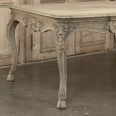 Antique Country French Liégeoise Régence Stripped Oak Dining Table or Writing Desk