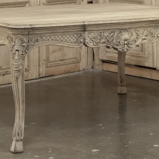 Antique Country French Liégeoise Régence Stripped Oak Dining Table or Writing Desk