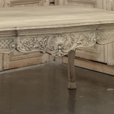 Antique Country French Liégeoise Régence Stripped Oak Dining Table or Writing Desk
