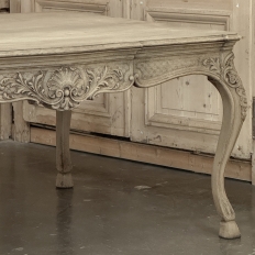 Antique Country French Liégeoise Régence Stripped Oak Dining Table or Writing Desk