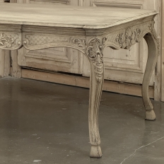 Antique Country French Liégeoise Régence Stripped Oak Dining Table or Writing Desk