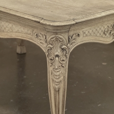 Antique Country French Liégeoise Régence Stripped Oak Dining Table or Writing Desk