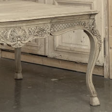 Antique Country French Liégeoise Régence Stripped Oak Dining Table or Writing Desk