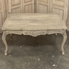 Antique Country French Liégeoise Régence Stripped Oak Dining Table or Writing Desk