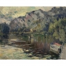 Antique Belgian Impressionist Oil Painting on Canvas by Albert Chavepeyer (1899-1986) 'River Landscape'