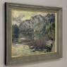 Antique Belgian Impressionist Oil Painting on Canvas by Albert Chavepeyer (1899-1986) 'River Landscape'